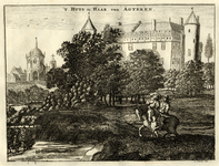 135369 Gezicht op de voorzijde van het kasteel De Haar bij Haarzuilens uit het zuiden, met op de achtergrond de ...